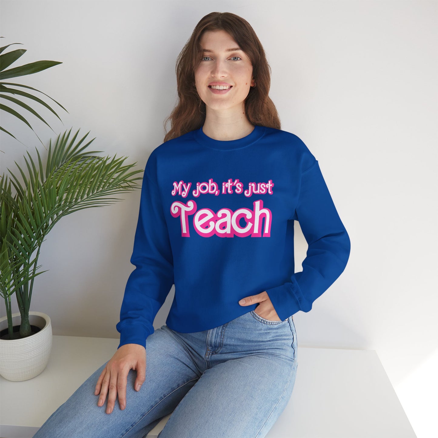 My Job is Teach Sweatshirt, Trendy Teacher Sweatshirt, Retro Back to school, Teacher Appreciation, Checkered Teacher Sweatshirt, S735