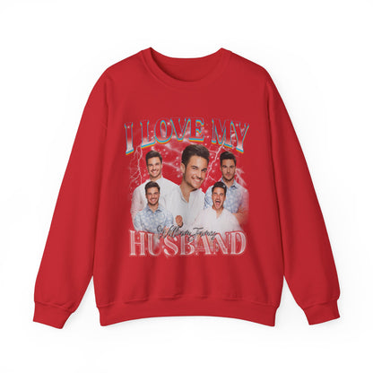 Custom I Love My Husband Sweatshirt, Customized Photo Bootleg Rap Tee, Valentine Matching Couple Sweatshirt, Custom Image Sweatshirt, SW1359