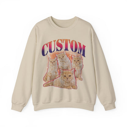 Retro Custom Cat Bootleg Tee, Custom Cat Sweatshirt, Custom Cat Lover Gift, Custom dog portrait, Vintage Funny Cat Sweatshirt, S1394