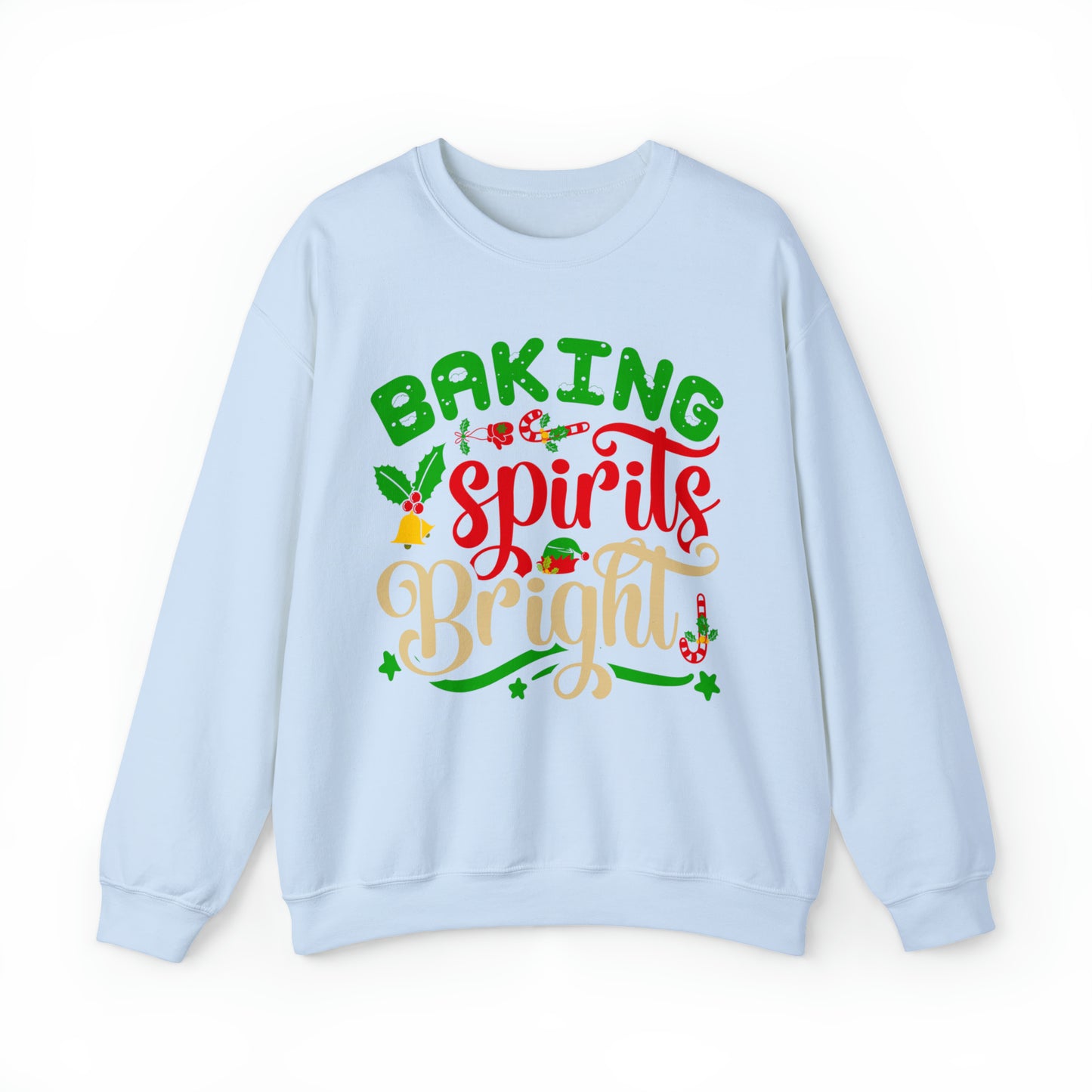 Baking Spirits Bright Sweatshirt, Christmas Cookie Sweatshirt, Funny Baker Sweatshirt, Gift For Cookie Lover, Cute Christmas Cookie, SW934