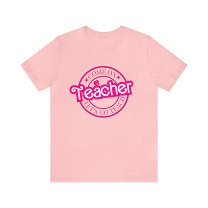 Come On Let's Go Teach Teacher Shirt, Trendy Teacher shirt, Retro Back to school, Teacher Appreciation Checkered Teacher Tee, T722