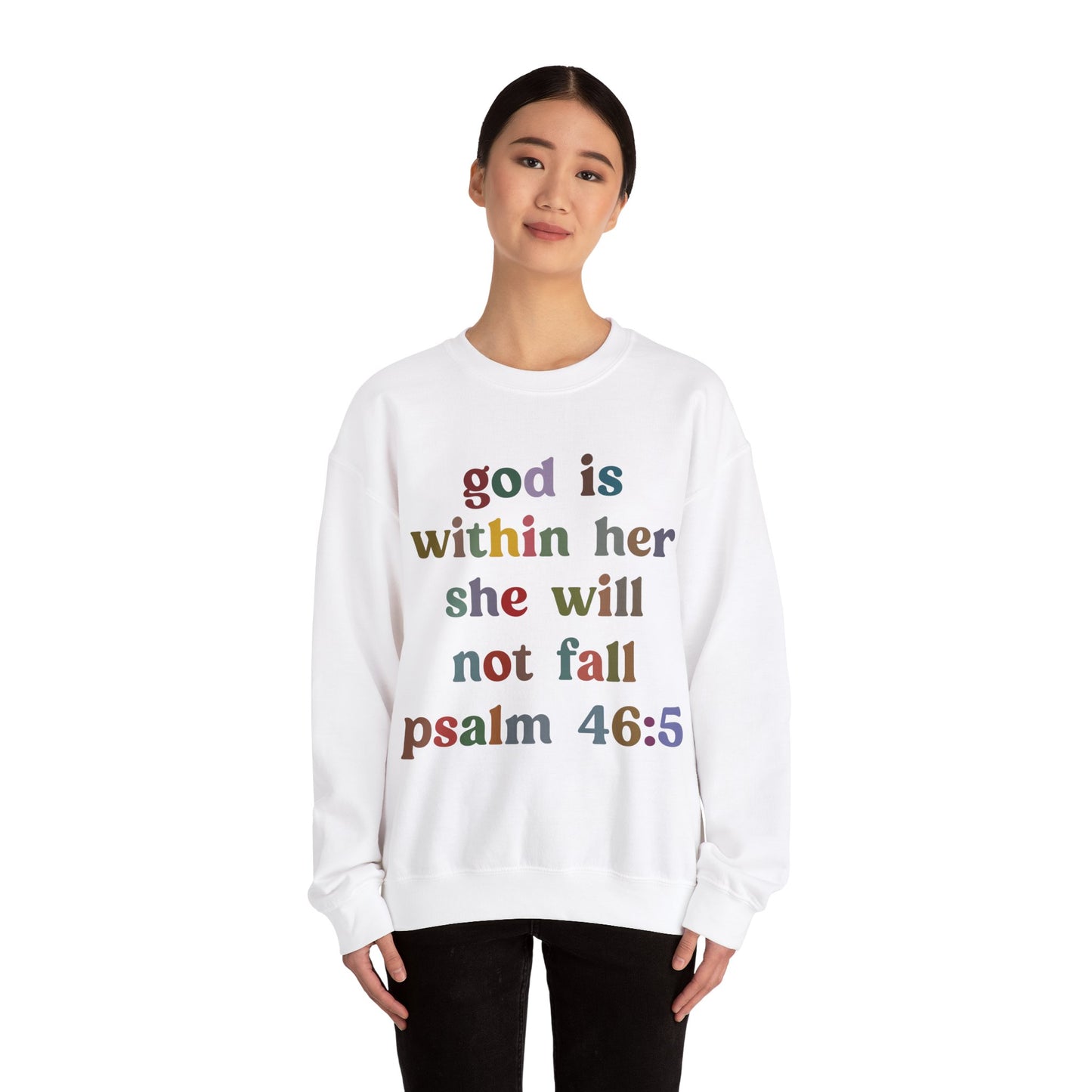 God Is Within Her She Will Not Fall Sweatshirt, Godly Woman Sweatshirt, Religious Women Sweatshirt, Jesus Lover Sweatshirt, S1236