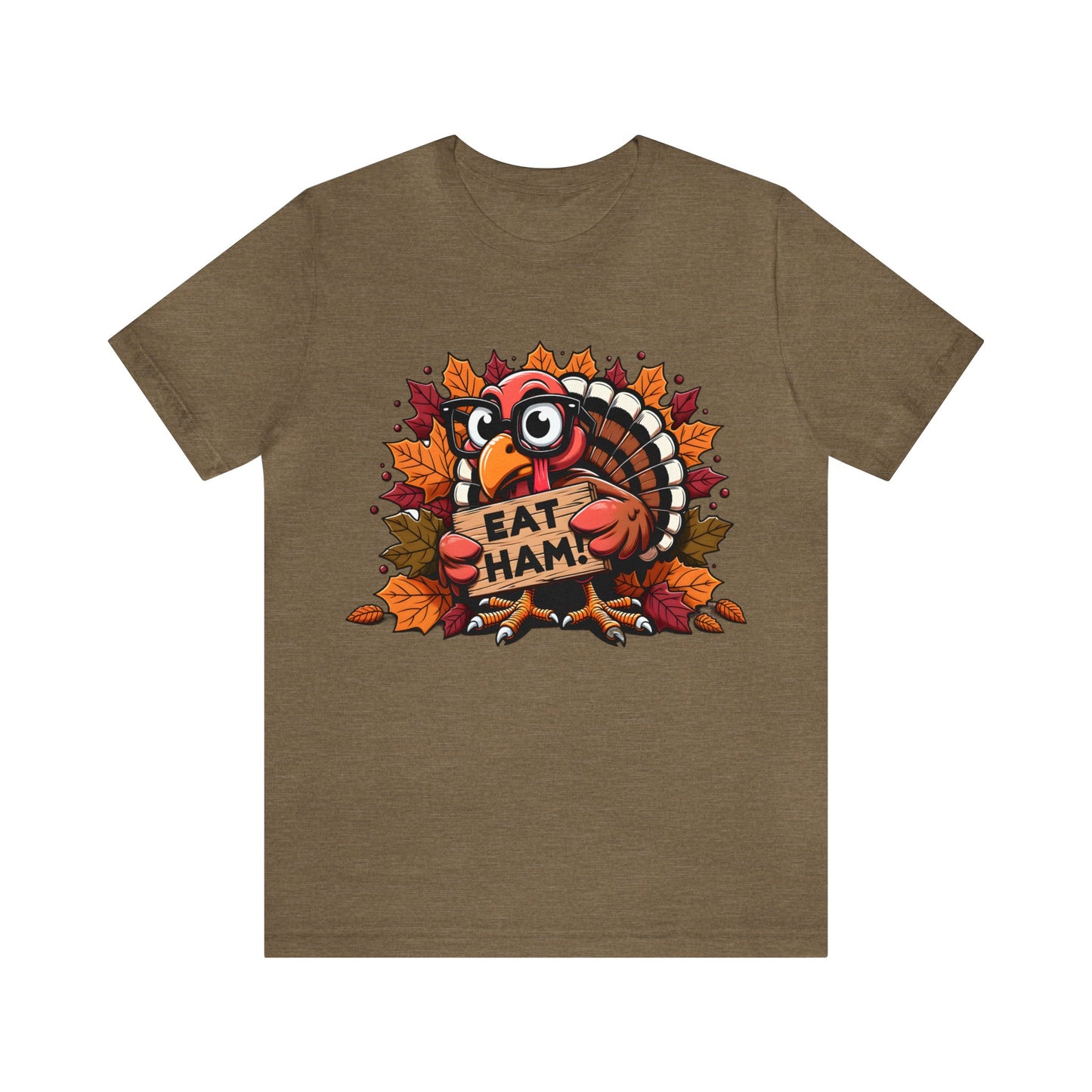 Cute Turkey Eat Ham shirt, Girls Thanksgiving T-shirt, Leopard Print Turkey Shirt, Thankful Shirt, Fall Shirt, Thanksgiving Food Shirt, T858