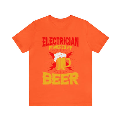 Electrician Powered by Beer Shirt for Men, Electrician Shirt for Fathers Day, Funny Shirt for Electrician Gift for Husband, T865