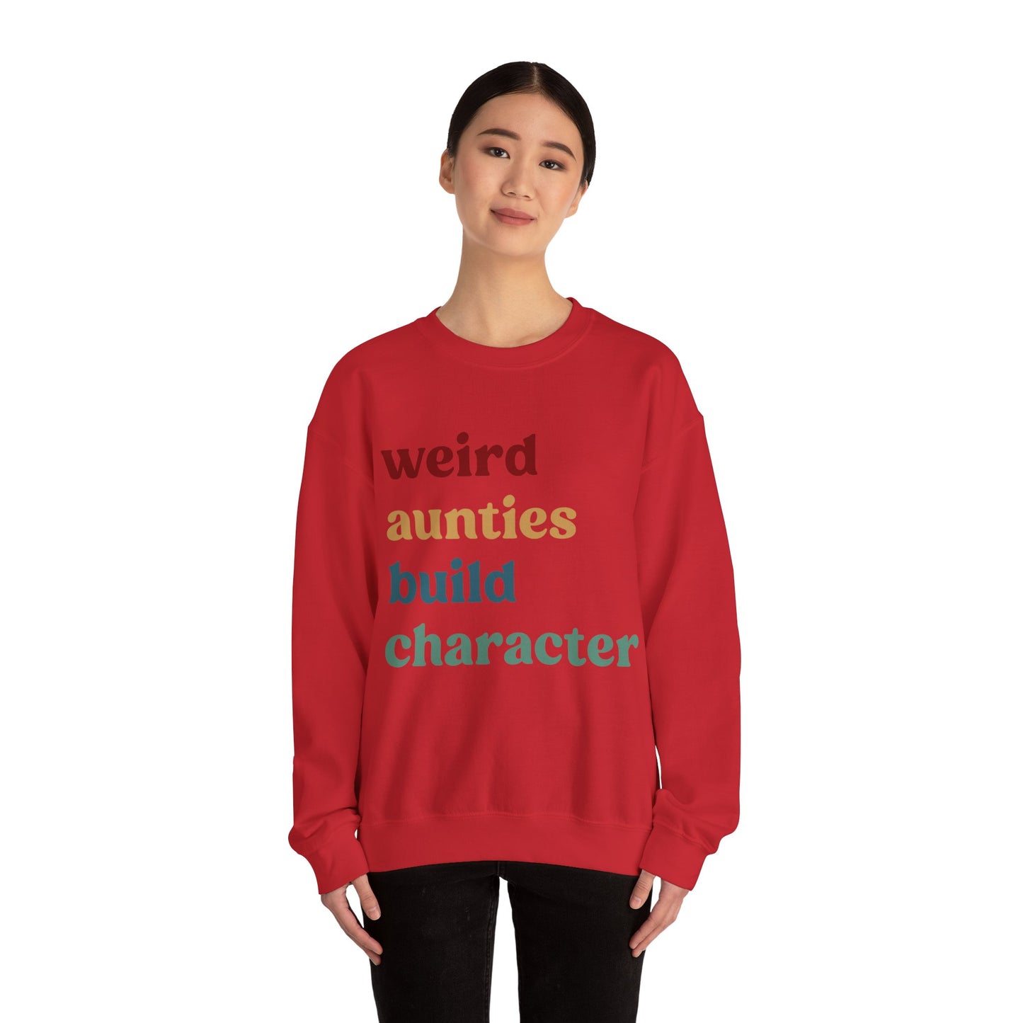 Weird Aunties Build Character Sweatshirt, Retro Auntie Sweatshirt, Best Auntie Sweatshirt from Mom, Gift for Best Auntie, S1097