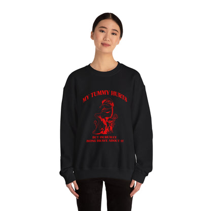 My Tummy Hurts But Im Really Being Brave About It Sweatshirt, Funny Bravery Sweatshirt, Chronic Illness Sweatshirt, Frog Sweatshirt,  T1583