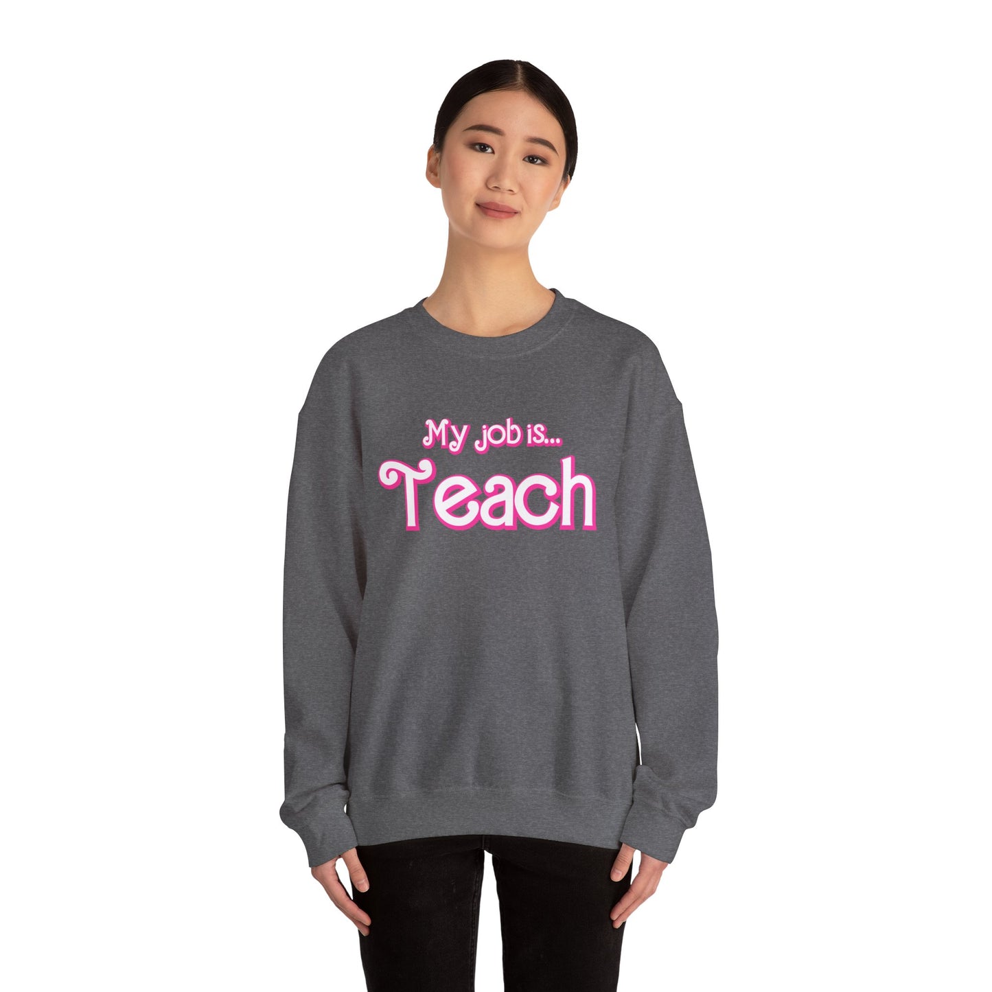 My Job is Teach Sweatshirt, Trendy Teacher Sweatshirt, Retro Back to school, Teacher Appreciation, Checkered Teacher Sweatshirt, S734