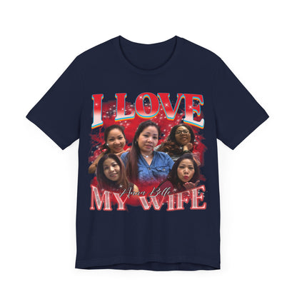 Custom Bootleg Rap Tee, I Love My Wife Shirt, Custom Wife Photo Shirt, Vintage Graphic 90s Tshirt, Valentine's Shirt Gift, T1347 UK