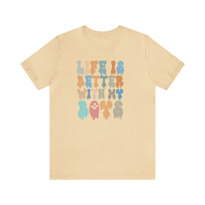 Cute Boy Mom Shirt for Birthday Gift for Mom, Life is better with my boys Shirt for Halloween Gift, T309