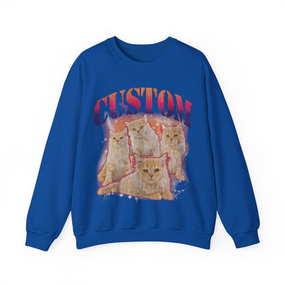 Retro Custom Cat Bootleg Tee, Custom Cat Sweatshirt, Custom Cat Lover Gift, Custom dog portrait, Vintage Funny Cat Sweatshirt, S1394