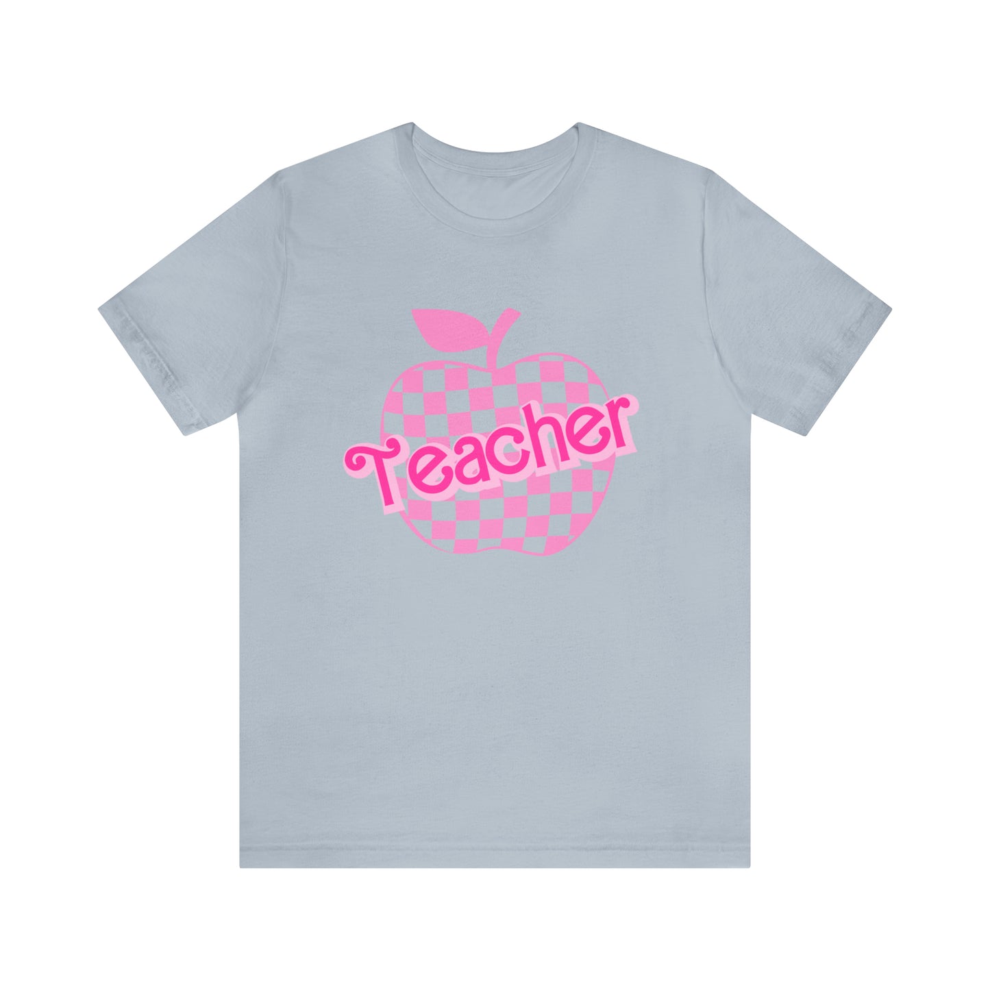 Pink Checkered Teacher Shirts, Trendy Teacher T Shirt, Retro Back to school, Teacher Appreciation, Apple Checkered Teacher Tee, T739