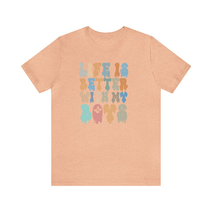 Cute Boy Mom Shirt for Birthday Gift for Mom, Life is better with my boys Shirt for Halloween Gift, T309