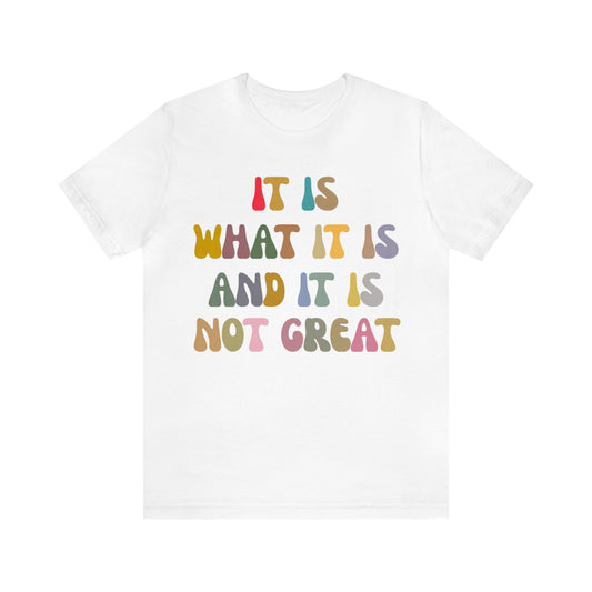 It Is What It Is And It Is Not Great Shirt, Funny Quote Shirt, Funny Meme Shirt, Funny Mood Shirt, Shirt for Women, Gift for Women, T1513