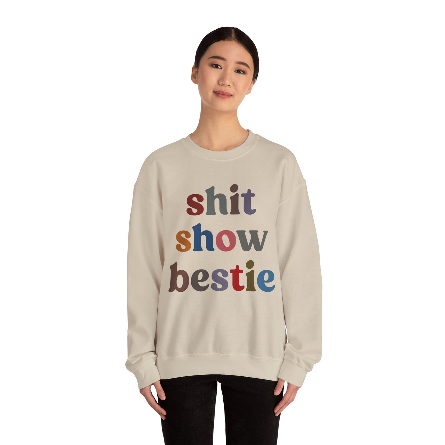 Shit Show Bestie Sweatshirt, BFF Sweatshirt for Women, Funny Best Friend Sweatshirt, Forever Bestie Sweatshirt, Matching Besties, S1305