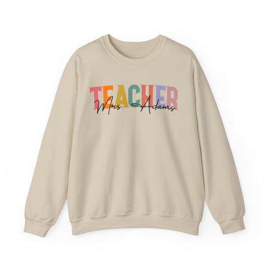 Personalized Teacher Name Sweatshirt, Best Teacher Sweatshirt, Teacher Appreciation Sweatshirt Teacher Gift Custom Teacher Sweatshirt, T1493
