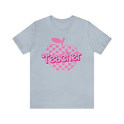 Teacher Shirt, Pink Teacher Shirts, Trendy Teacher Tshirt, Teacher Appreciation Checkered Teacher Tee, Gifts for Teachers, Teacher Era, T793