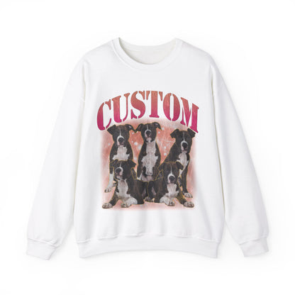 Retro Custom Your Own Bootleg Tee, Custom Cat Bootleg Tee, Custom Dog Bootleg Tee Custom dog portrait, Vintage Graphic 90s Sweatshirt, S1393