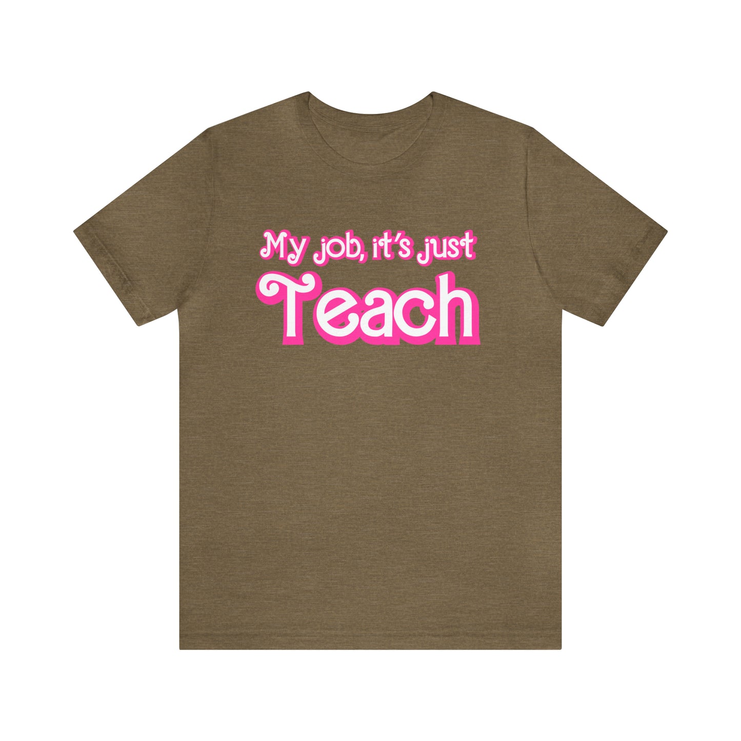 My Job is Just Teach Shirt, Pink Teacher Shirt, Trendy Teacher Shirt, Retro Back to school, Checkered Teacher Tee, Gifts For Teacher, T735