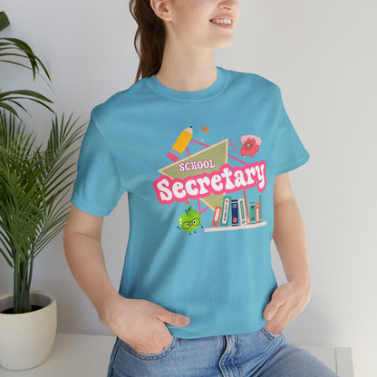 School Secretary shirt, 90s shirt, 90s teacher shirt, colorful school secretary shirt, colorful school shirt, T543