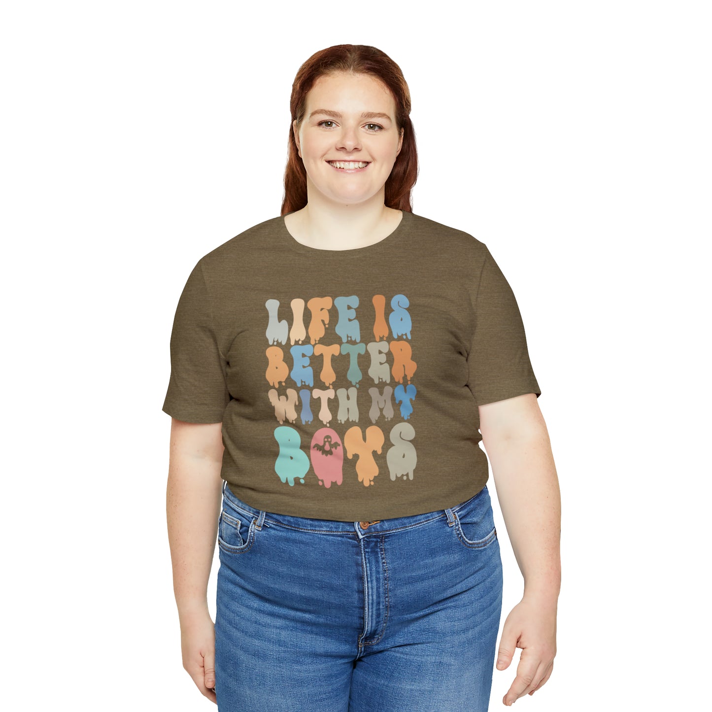 Cute Boy Mom Shirt for Birthday Gift for Mom, Life is better with my boys Shirt for Halloween Gift, T309