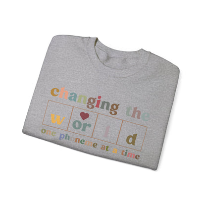 Changing The World One Phoneme At A Time Sweatshirt, Teach Kids to Read Sweatshirt, Kindergarten Teacher Sweatshirt, S1129