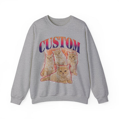 Retro Custom Cat Bootleg Tee, Custom Cat Sweatshirt, Custom Cat Lover Gift, Custom dog portrait, Vintage Funny Cat Sweatshirt, S1394