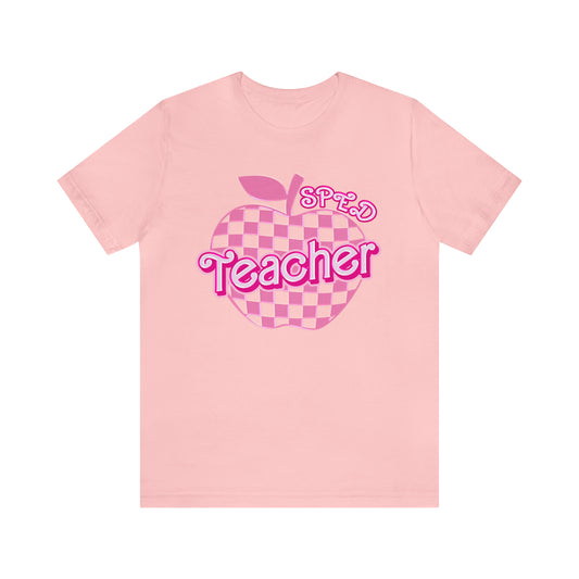 Sped Teacher Shirt, Sped Teacher Shirt Words, Pink Teacher Shirts, Teacher Appreciation Checkered Tee, Gifts for Teachers, Teacher Era, T797