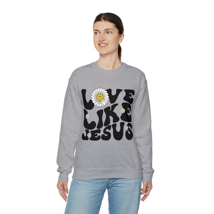 Retro Love Like Jesus Sweatshirt, Cute Jesus Sweatshirt, Women's Christian Clothing, Unisex Crewneck Christian Sweatshirt, S851