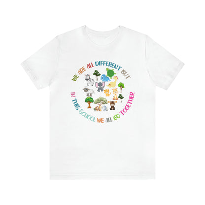 We Are Different But In This School We All Swim Together Shirt, Cute Teacher Shirt, Teacher Appreciation Shirt, T384