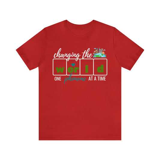 Kindergarten Teacher Shirt, Dyslexia Teacher Shirt, Teach Kids to Read Shirt, Changing The World One Phoneme At A Time Shirt, T240