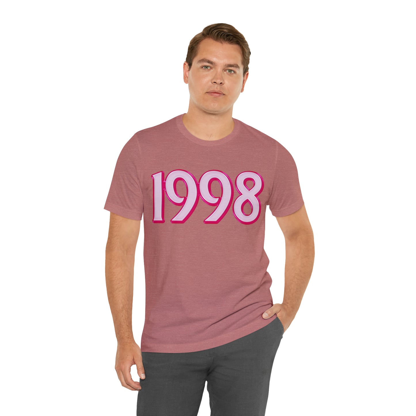 1998 Pink shirt for Lady Birthday Gift, 1998 Retro Number T shirt, 1998 Birthday Year Number shirt for Women, Pink Shirt For Women, T814