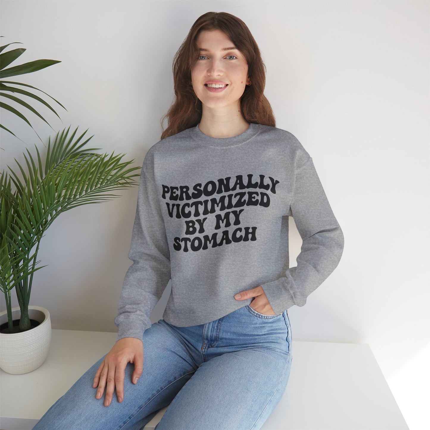 Personally Victimized By My Stomach Sweatshirt, Funny Shirt for Women, Funny Tummy Hurts Sweatshirt, Chronic Illness Sweatshirt, S1102