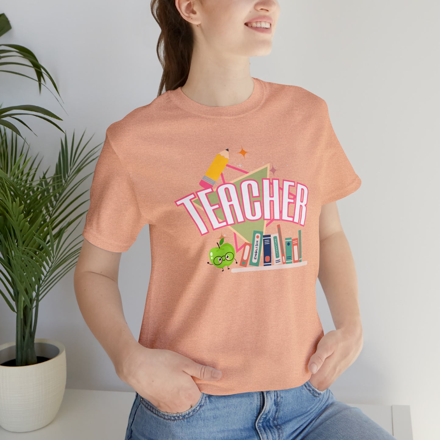 Pink Teacher Shirt, colorful teacher shirt, Teacher shirt, 90s shirt, 90s teacher shirt, colorful school shirt, T541