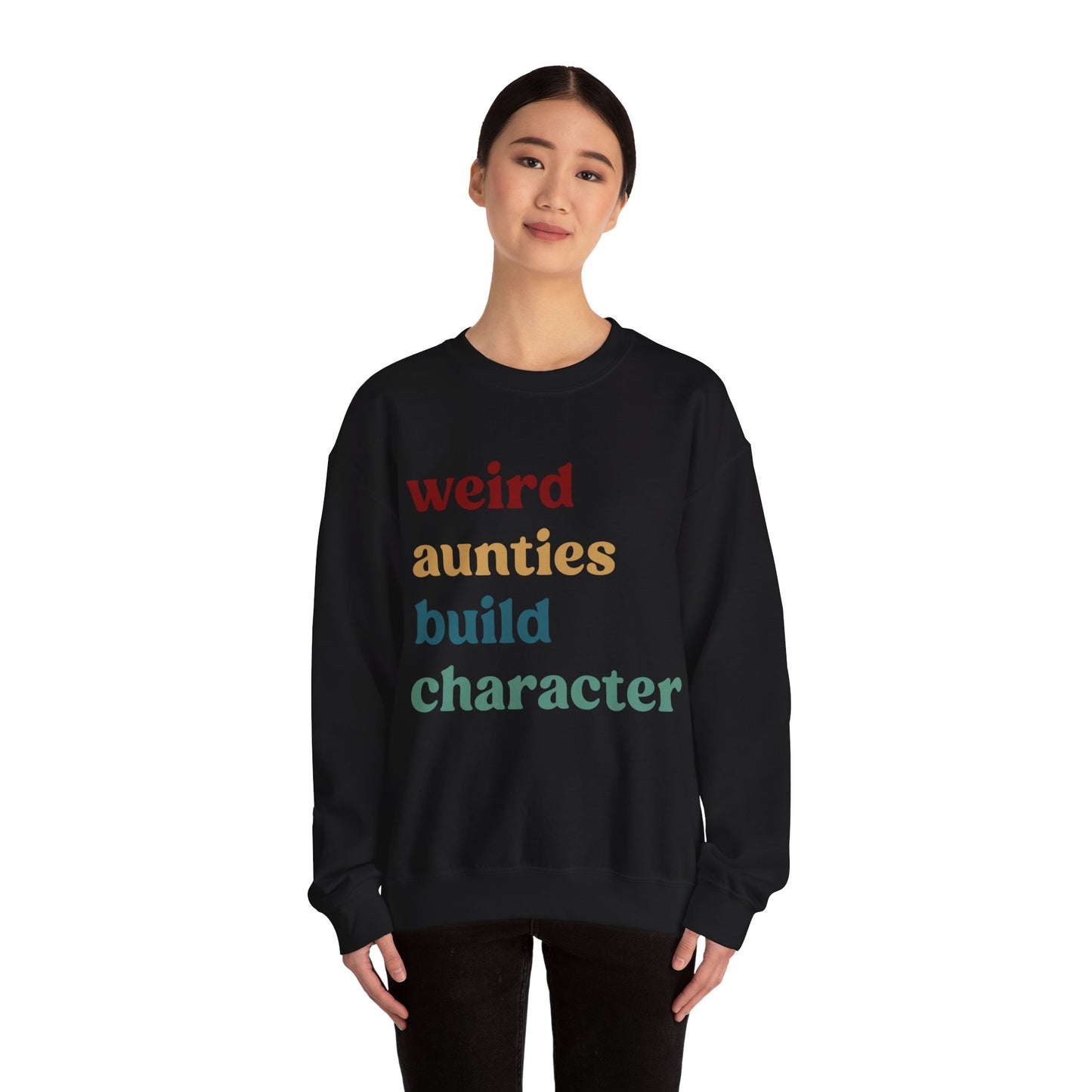 Weird Aunties Build Character Sweatshirt, Retro Auntie Sweatshirt, Best Auntie Sweatshirt from Mom, Gift for Best Auntie, S1097