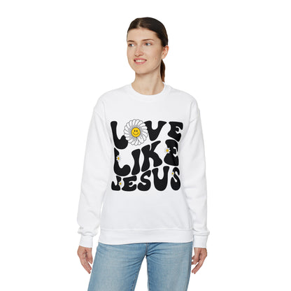 Retro Love Like Jesus Sweatshirt, Cute Jesus Sweatshirt, Women's Christian Clothing, Unisex Crewneck Christian Sweatshirt, S851