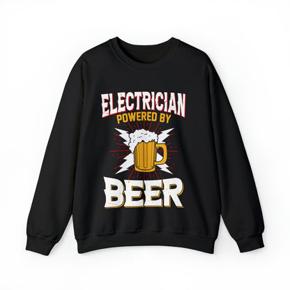 Electrician Powered by Beer Sweatshirt for Men, Funny Sweatshirt for Electrician Gift for Husband, Electrician Sweatshirt, S865