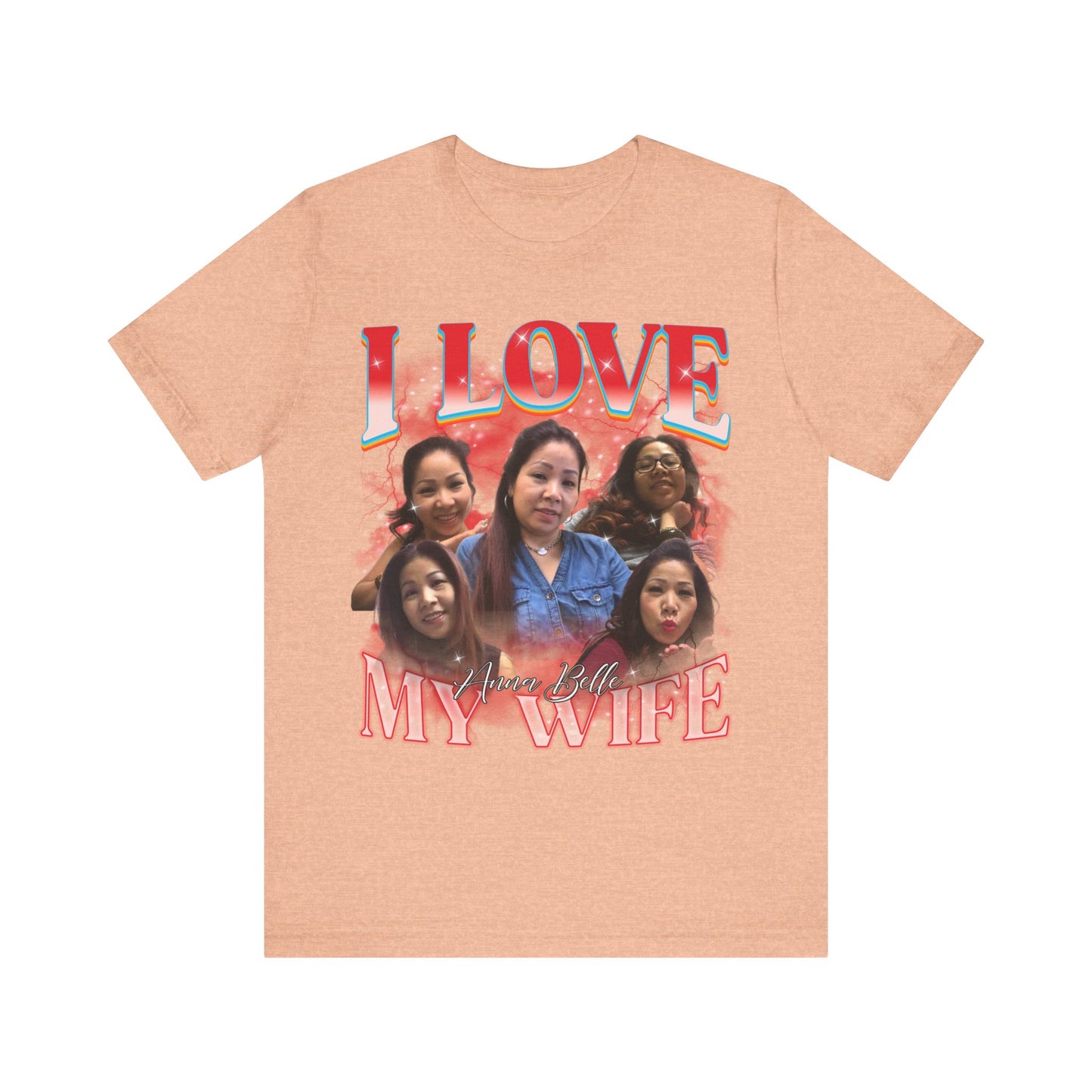 Custom Bootleg Rap Tee, I Love My Wife Shirt, Custom Wife Photo Shirt, Vintage Graphic 90s Tshirt, Valentine's Shirt Gift, T1347 UK