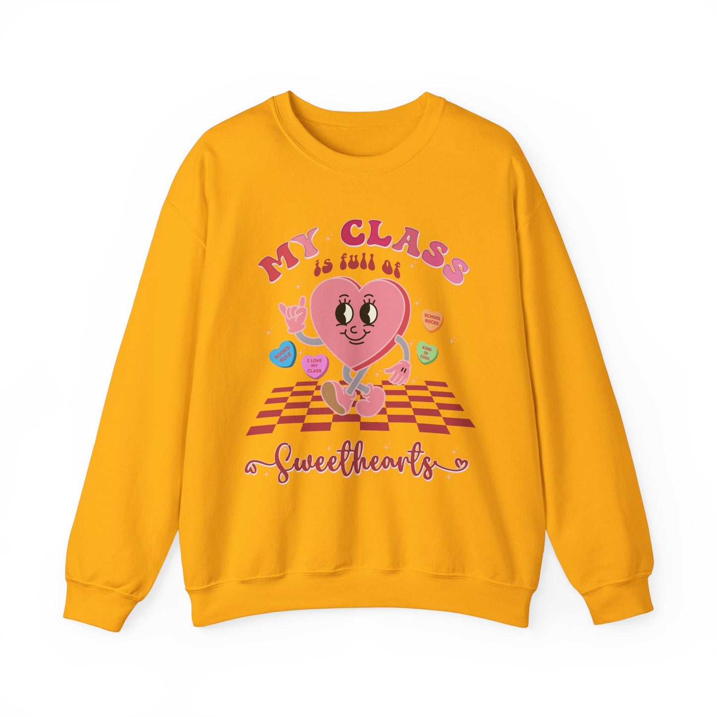 My Class Is Full Of SweetHearts Sweatshirt, Pink Teacher Valentine's Day Sweatshirt, Candy Heart Sweatshirt, Sweatshirt Teacher Gift, SW1289