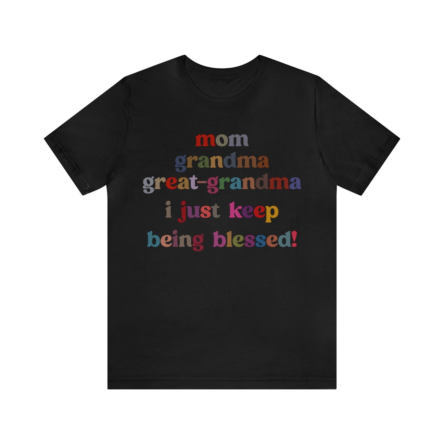 Mom Grandma Great-Grandma I Just Keep Being Blessed Shirt, Pregnancy Announcement Shirt, Baby Reveal To Family T shirt, Grandma Gifts, T1271