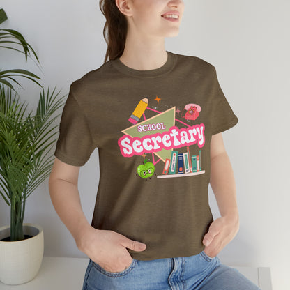 School Secretary shirt, 90s shirt, 90s teacher shirt, colorful school secretary shirt, colorful school shirt, T543