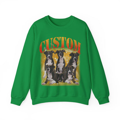 Retro Custom Your Own Bootleg Tee, Custom Cat Bootleg Tee, Custom Dog Bootleg Tee Custom dog portrait, Vintage Graphic 90s Sweatshirt, S1390