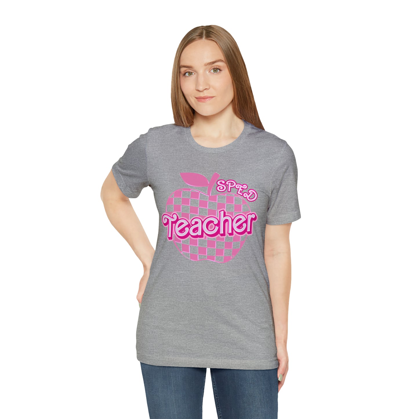 Sped Teacher Shirt, Sped Teacher Shirt Words, Pink Teacher Shirts, Teacher Appreciation Checkered Tee, Gifts for Teachers, Teacher Era, T797