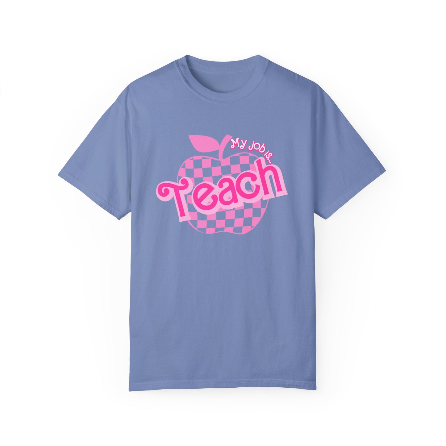 My Job is Teach Shirt, Pink Teacher Shirts, Trendy Teacher T Shirt, Retro Back to school, Teacher Appreciation, Checkered Teacher Tee, CC736