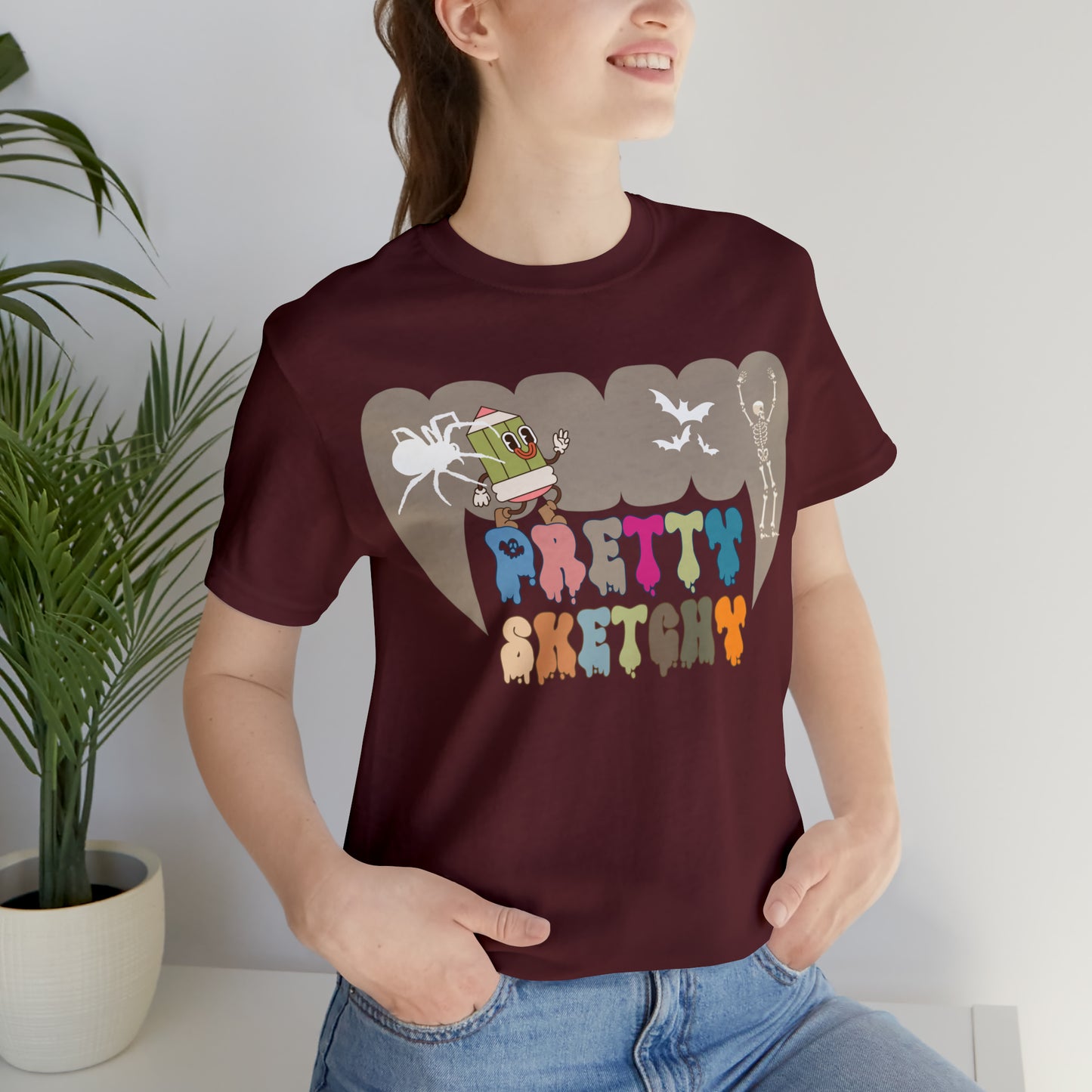 Art Teacher Shirt, Art Lover Gift, Pretty Sketchy Shirt for Halloween Gift , Art Lover Shirt, Gift For Teacher, T310