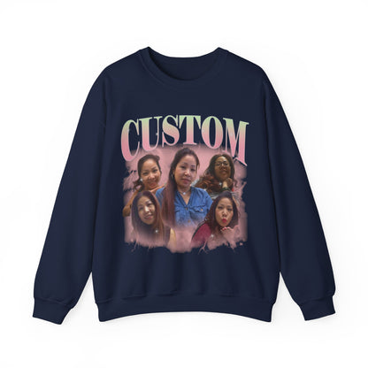 Custom Your Own Bootleg Tee, Retro Custom Bootleg Rap Tee, Custom Photo Sweatshirt, Insert Your Design Vintage Graphic 90s Sweatshirt, S1383