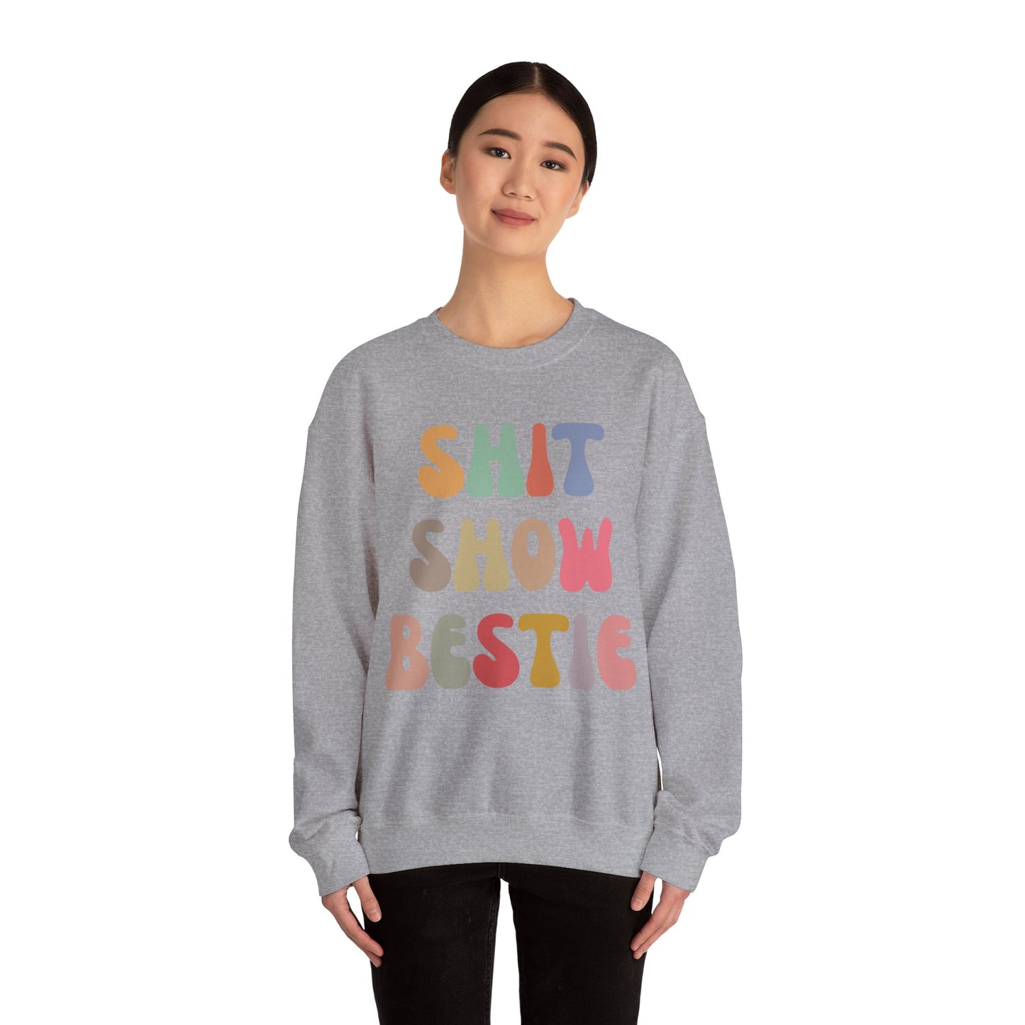 Shit Show Bestie Sweatshirt, BFF Sweatshirt for Women, Funny Best Friend Sweatshirt, Forever Bestie Sweatshirt, Matching Besties, S1306