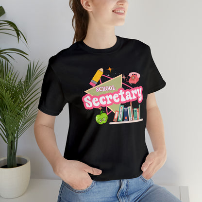 School Secretary shirt, 90s shirt, 90s teacher shirt, colorful school secretary shirt, colorful school shirt, T543