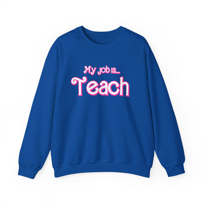 My Job is Teach Sweatshirt, Trendy Teacher Sweatshirt, Retro Back to school, Teacher Appreciation, Checkered Teacher Sweatshirt, S734