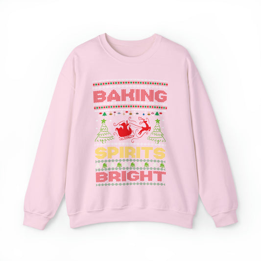 Baking Spirits Bright Sweatshirt, Christmas Cookie Sweatshirt, Funny Baker Sweatshirt, Gift For Cookie Lover, Cute Christmas Cookie, SW935