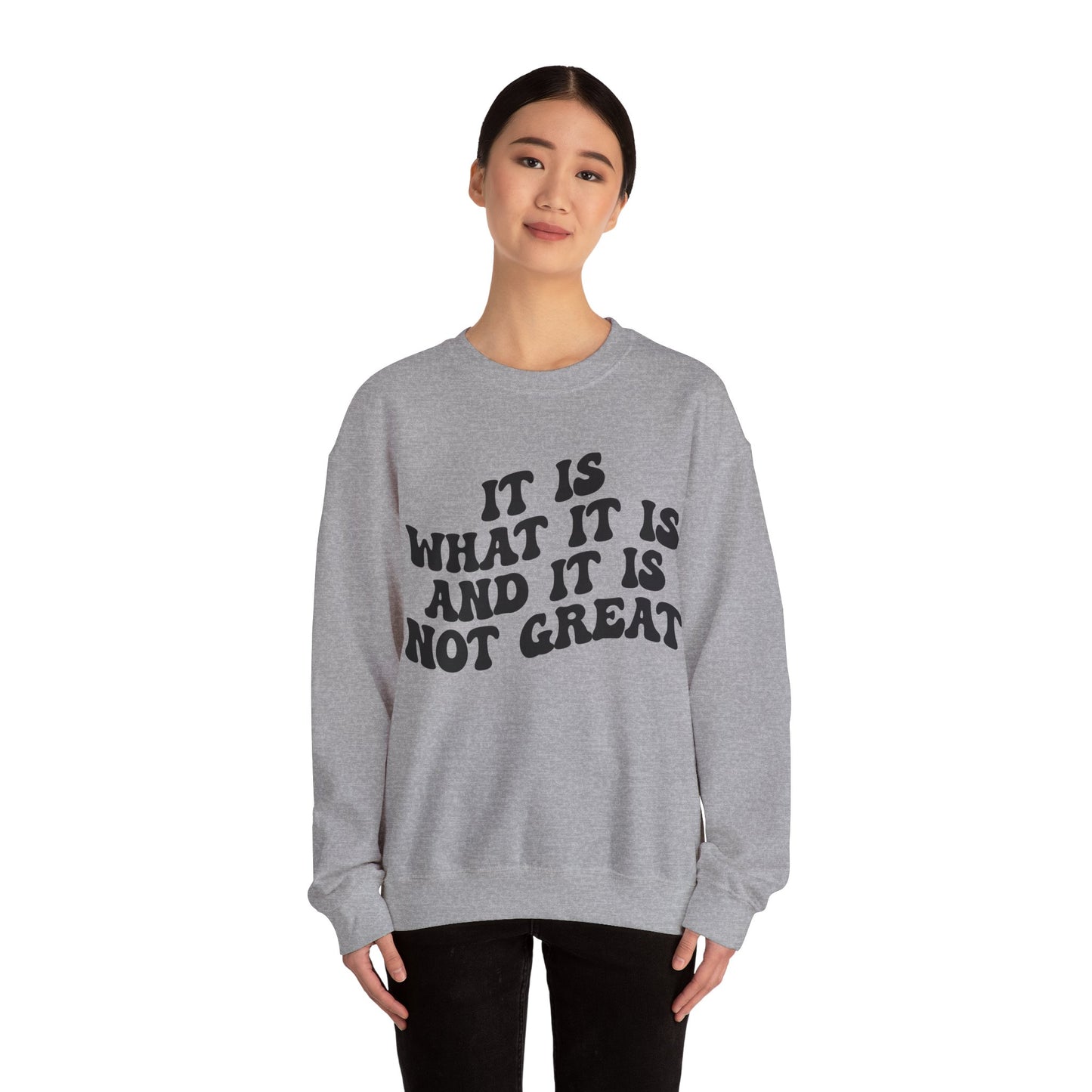 It Is What It Is And It Is Not Great Sweatshirt, Funny Quote Sweatshirt, Funny Meme Sweatshirt, Funny Mood Sweatshirt, S1514